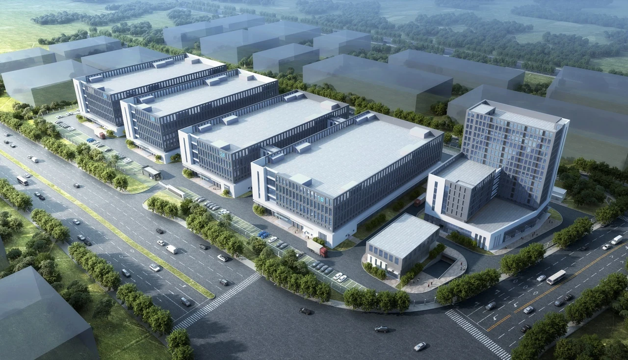 创新显示办公网络中的制造基地建筑效果图