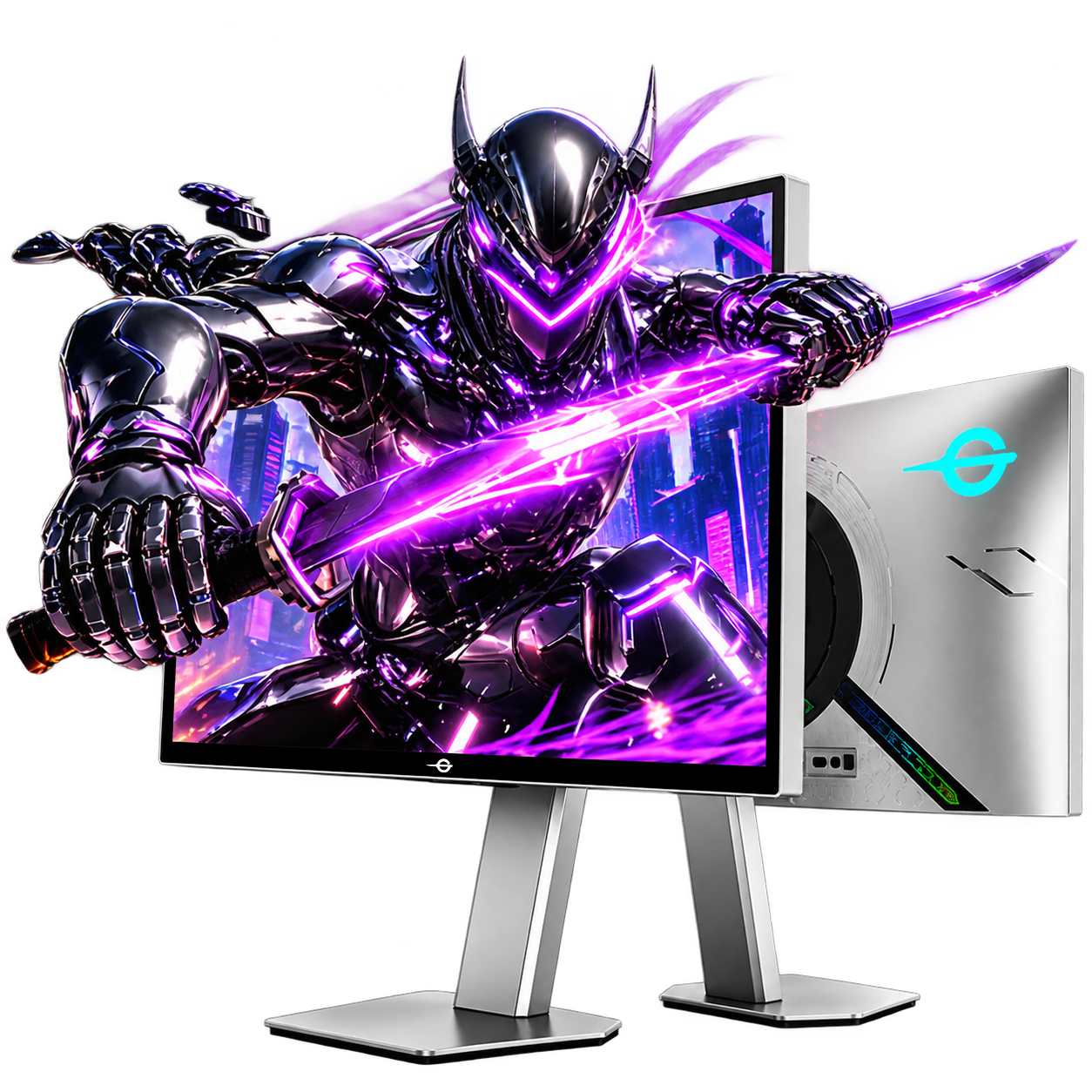 两台白色 V27MQ7 MAX 显示器