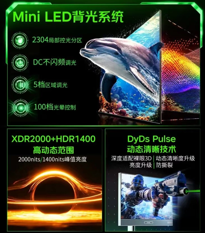 M27E6V-3D Mini LED背光与动态清晰技术